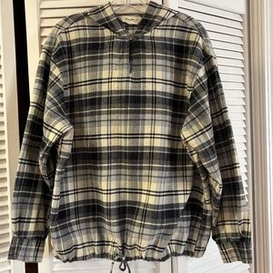 Hooded flannel shirt - size L - Eddie Bauer
